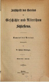 book Zeitschrift des Vereins für Geschichte und Altertum Schlesiens