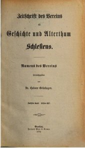 book Zeitschrift des Vereins für Geschichte und Altertum Schlesiens