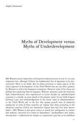 book Myths of Development versus Myths of Underdevelopment