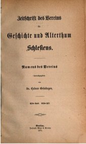 book Zeitschrift des Vereins für Geschichte und Altertum Schlesiens