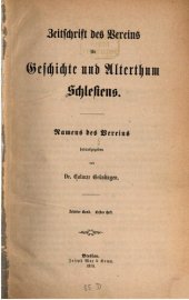 book Zeitschrift des Vereins für Geschichte und Altertum Schlesiens