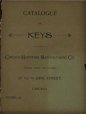 book Catalogue of Keys - November 1891