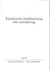 book Ålandsöarnas demilitarisering och neutralisering