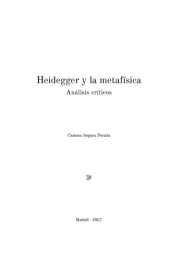 book Heidegger y la metafisica: analisis criticos