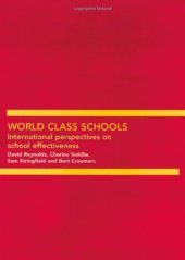 book World Class Schools : International Perspectives on School Effectiveness