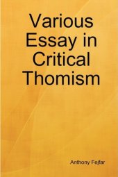 book Various Essays in Critical Thomism