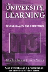 book The University of Learning: Beyond Quality and Competence