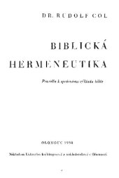 book Biblická hermeneutika: Pravidla k správnému výkladu bible