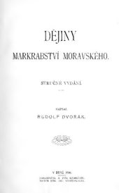 book Dějiny markrabstvi Moravského