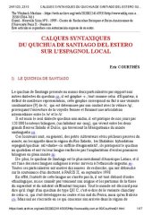 book Calques syntaxiques du quichua de Santiago del Estero sur l'espagnol local