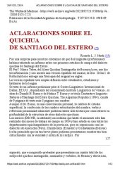 book Aclaraciones sobre el quichua de Santiago del Estero (familia quechua)
