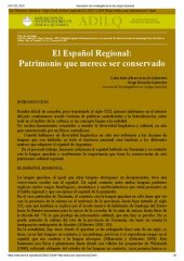 book El Español regional: Patrimonio que merece ser conservado