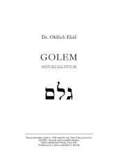 book Golem: historická studie