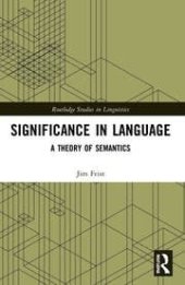 book Significance in Language: A Theory of Semantics