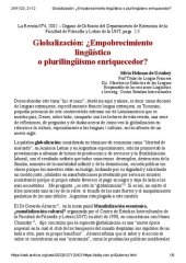 book Globalización: ¿Empobrecimiento lingüístico o plurilingüismo enriquecedor?