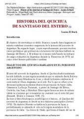 book Historia del quichua de Santiago del Estero [1985]