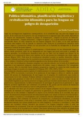 book Política idiomática, planificación lingüística y revitalización idiomática para las lenguas en peligro de desaparición