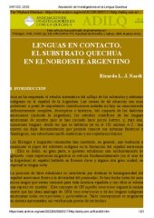 book Lenguas en contacto : El substrato quechua en el noroeste argentino