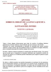 book Apuntes sobre el origen de la lengua quichua en Santiago del Estero [1863]