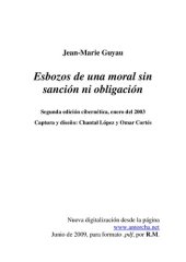 book Esbozo de una moral sin obligación ni sanción