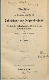 book Register über die Jahrgänge XXXI bis XL der Jahrbücher und Jahresberichtedes Vereins für mecklenburgische Geschichte und Altertumskunde