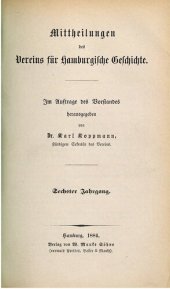 book Mitteilungen des Vereins für Hamburgische Geschichte