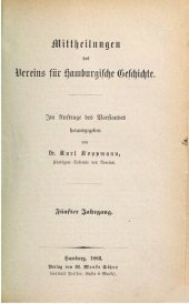 book Mitteilungen des Vereins für Hamburgische Geschichte