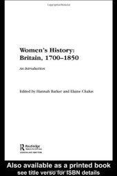 book Women's History, Britain 1700-1850 (Women's and Gender History)