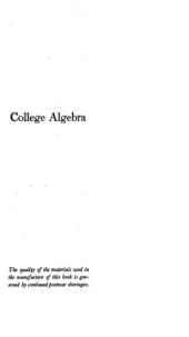 book College algebra