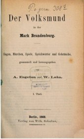 book Der Volksmund in der Mark Brandenburg. Sagen, Märchen, Spiele, Sprichwörter und Gebräuche