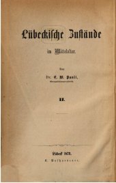 book Lübeckische Zustände im Mittelalter