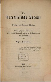 book Die nordfriesische Sprache nach der Föhringer und Amrumer Mundart. Wörter, Sprichwörter und Redensarten nebst sprachlichen und sachlichen Erläuterungen und Sprachproben