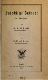 book Lübeckische Zustände im Mittelalter. Recht und Kultur