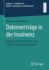 book Datenverträge in der Insolvenz: Zugriffsrechte des Nutzers in der Insolvenz des Datenverwalters