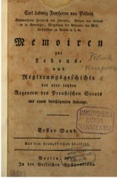 book Memoiren zur Lebens- und Regierungsgeschichte der vier letzten Regenten des Preußischen Staats mit einem berichtigenden Anhang