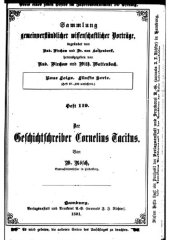 book Der Geschichtschreiber Cornelius Tacitus