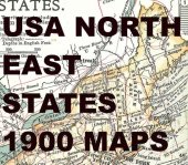 book USA North East around New England 1900 map selection