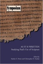 book As It Is Written: Studying Paul's Use of Scripture (Society of Biblical Literature Symposium)