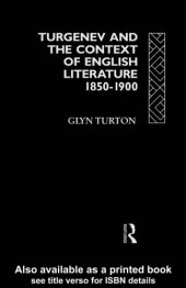 book Turgenev and the Context of English Literature 1850-1900