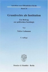 book Grundrechte als Institution  german