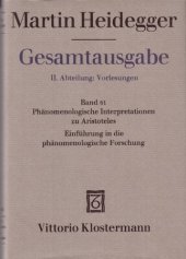 book Phänomenologische Interpretationen zu Aristoteles: Einführung in die phänomenologische Forschung (Wintersemester 1921/22)