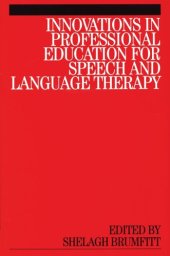 book Innovations in Professional Education for Speech and Language Therapy