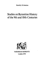 book Studies on Byzantine History of the 9th and 10th Centuries