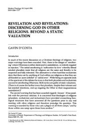 book Revelation and Revelations: Discerning God in Other Religions, Beyond a Static Valuation