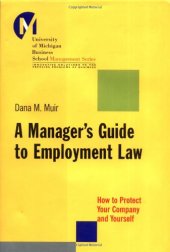 book A Manager's Guide to Employment Law: How to Protect Your Company and Yourself