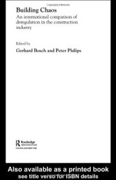 book Building Chaos An International Comparison of Deregulation in the Construction Industry (Routledge Studies in Business Organization and Networks, 22)