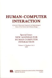 book New Agendas for Human-computer Interaction: A Special Double Issue of human-computer Interaction (Human-Computer Interaction, Vol 15, Nos. 2 & 3)