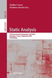 book Static Analysis: 17th International Symposium, SAS 2010, Perpignan, France, September 14-16, 2010. Proceedings