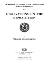 book Observations on the Hephaisteion (Hesperia Supplement vol 5)