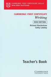 book Cambridge First Certificate Writing Teacher's book